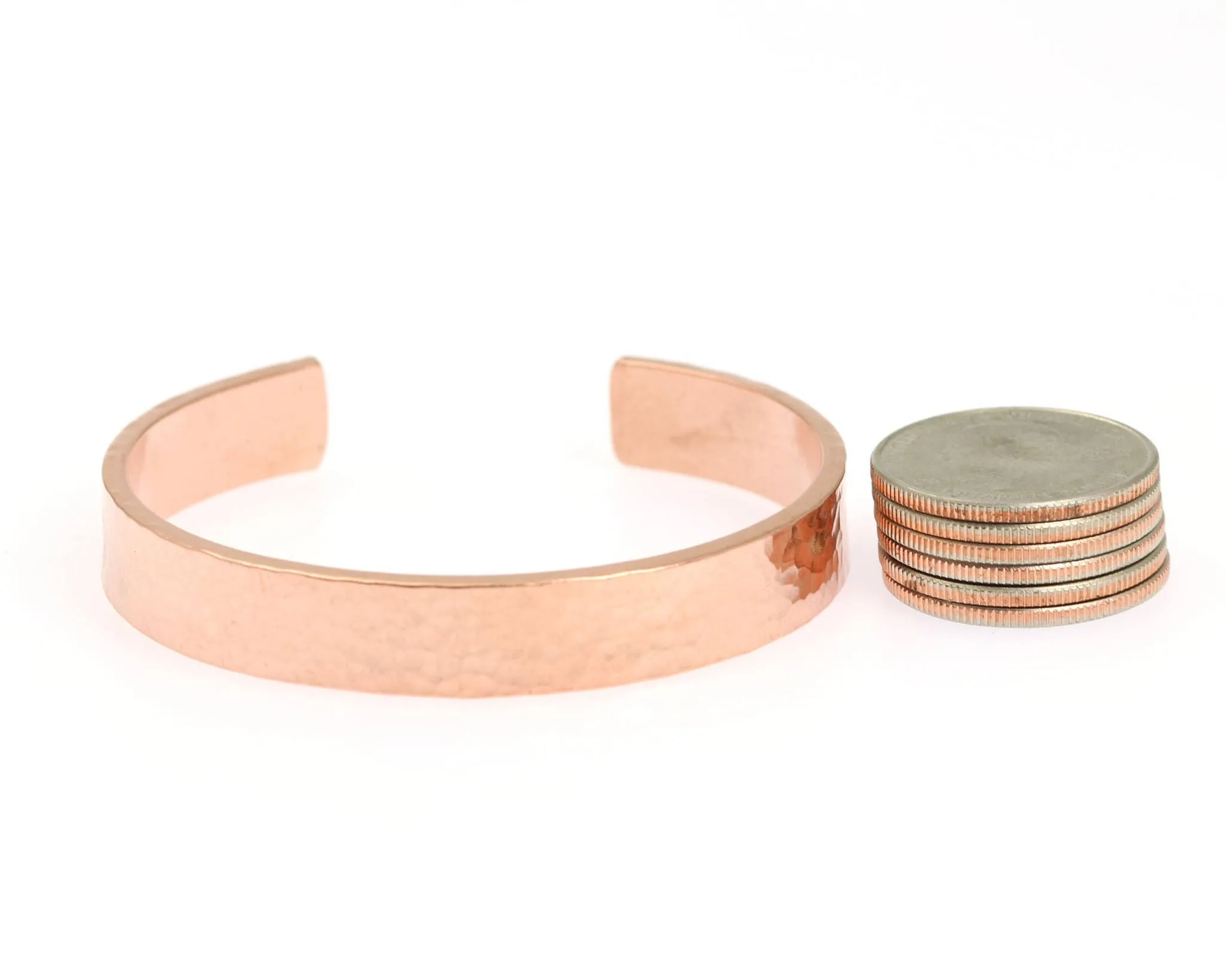 10mm Wide Hammered Copper Cuff Bracelet - Solid Copper Cuff