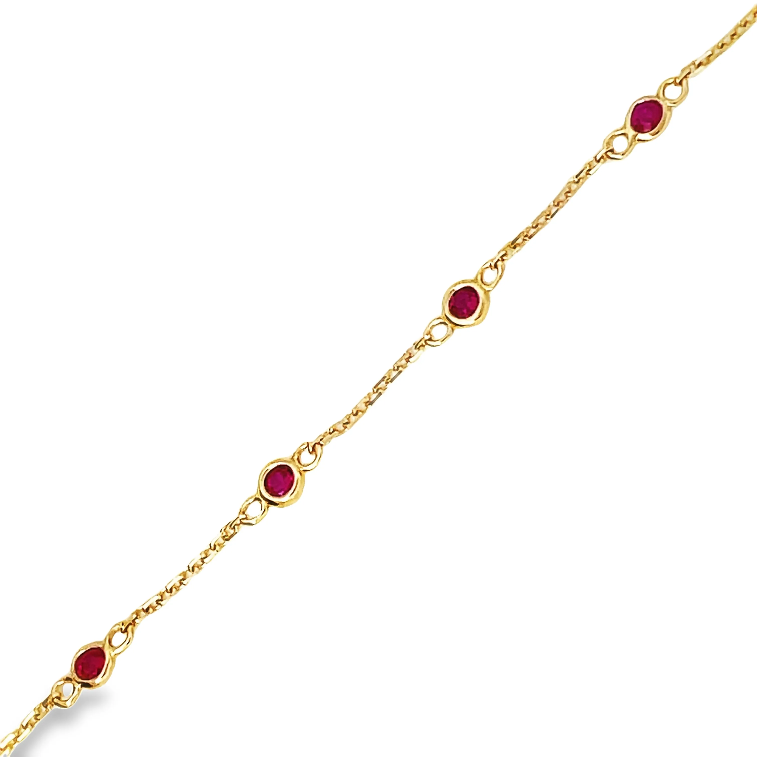 14K Bezel Station Bracelet
