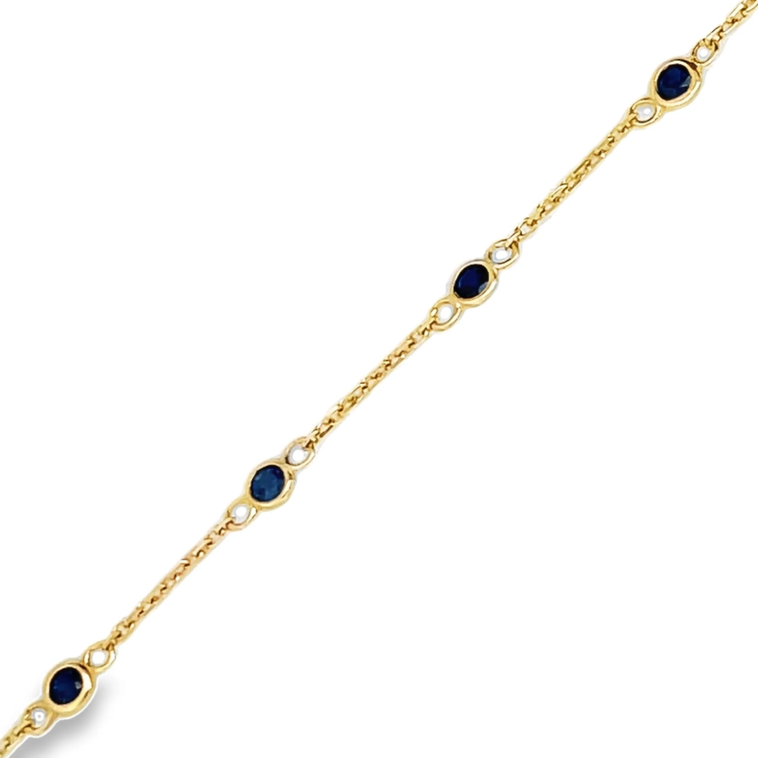 14K Bezel Station Bracelet