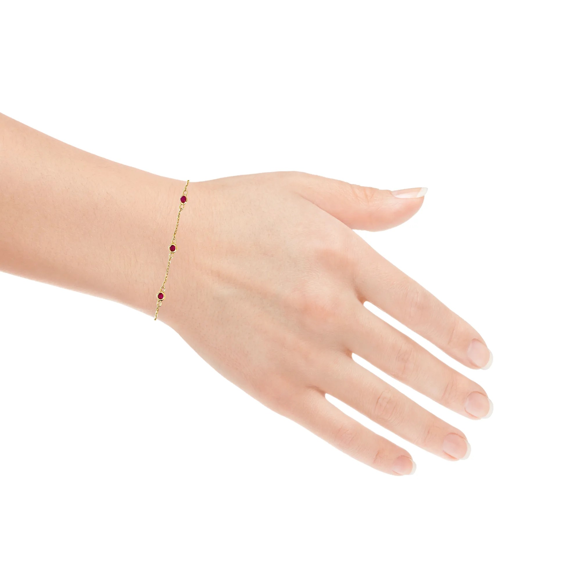 14K Bezel Station Bracelet