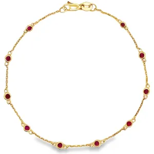 14K Bezel Station Bracelet