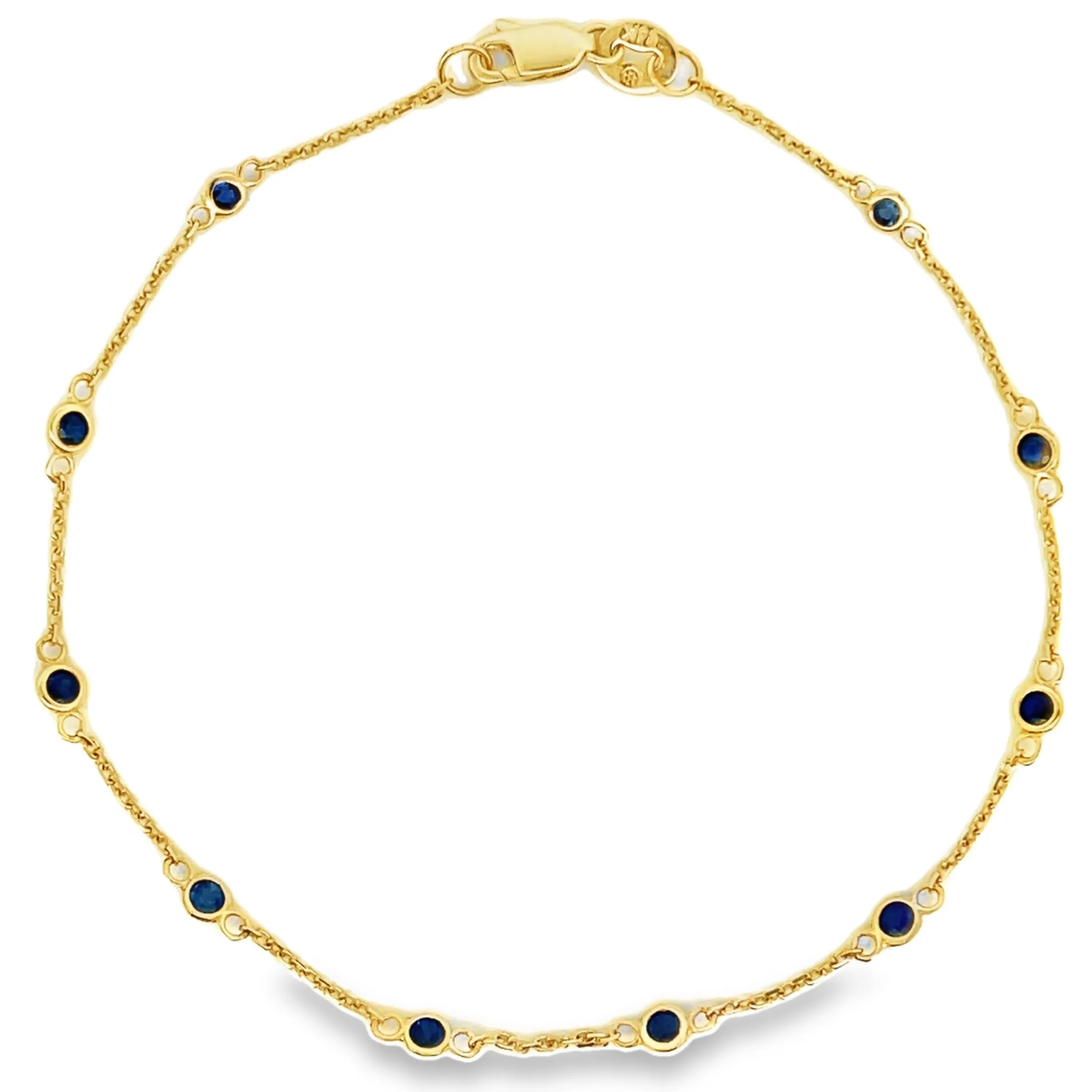 14K Bezel Station Bracelet