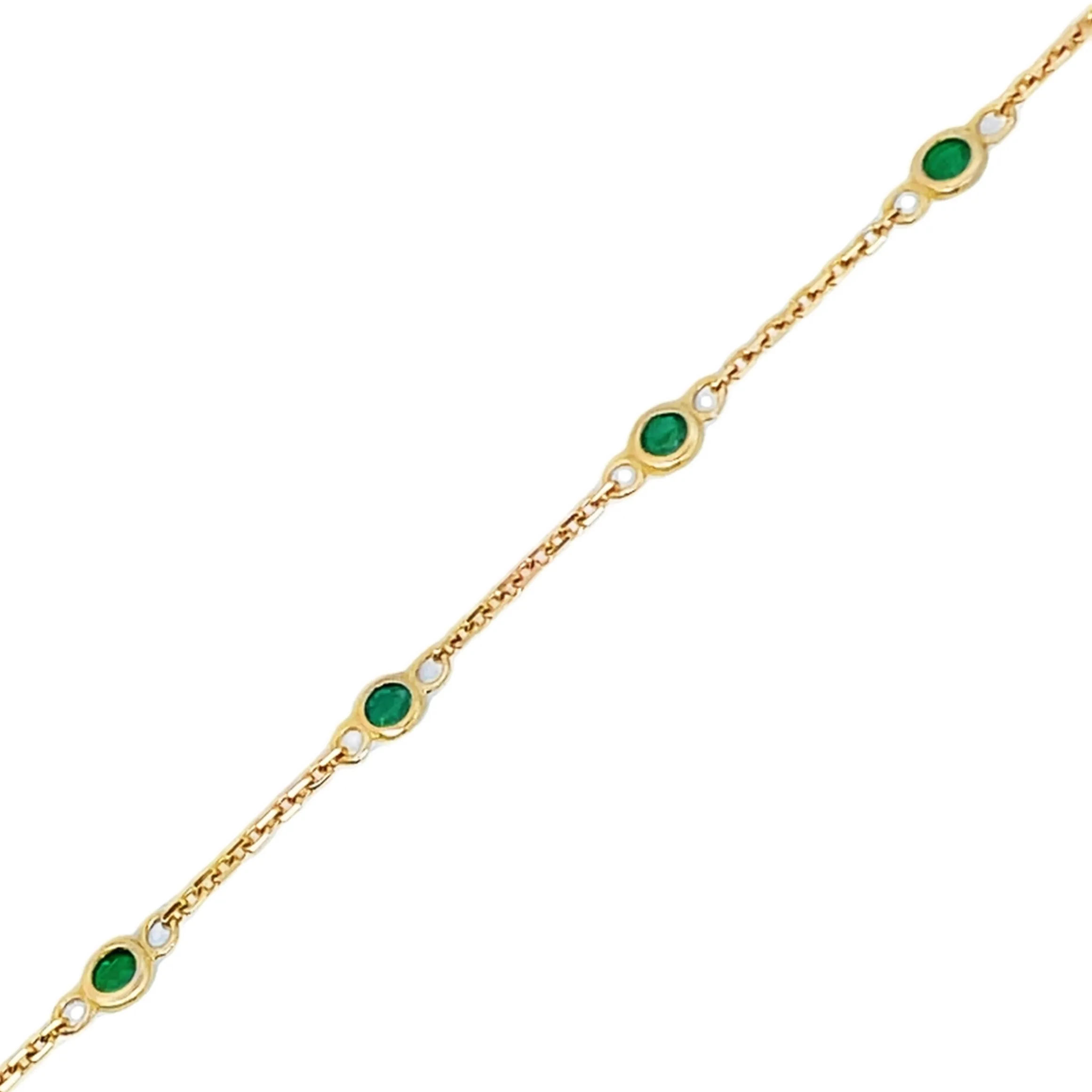 14K Bezel Station Bracelet