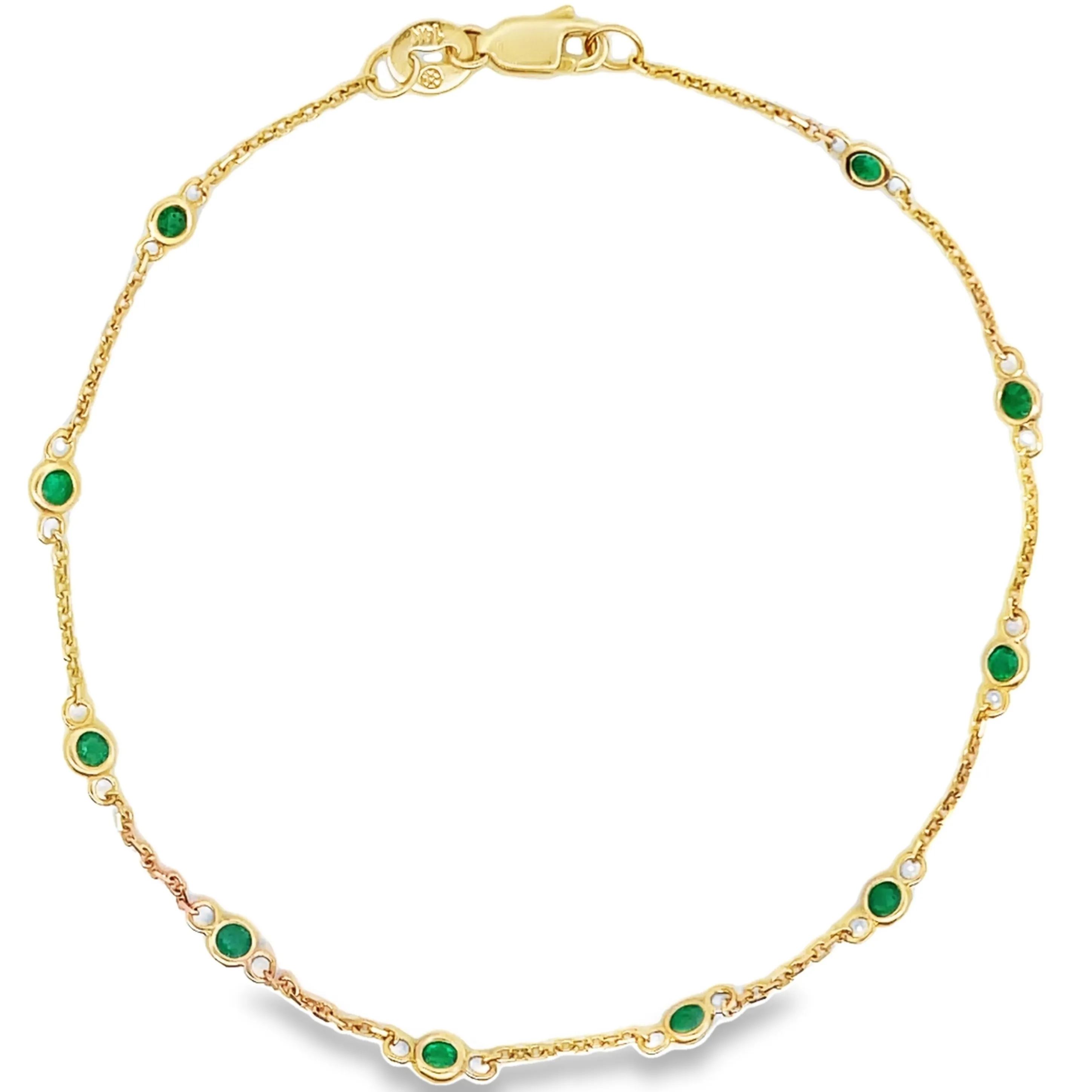14K Bezel Station Bracelet