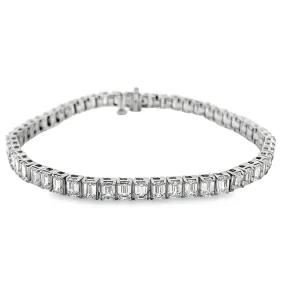 14K Emerald Cut Lab Diamond Tennis Bracelet