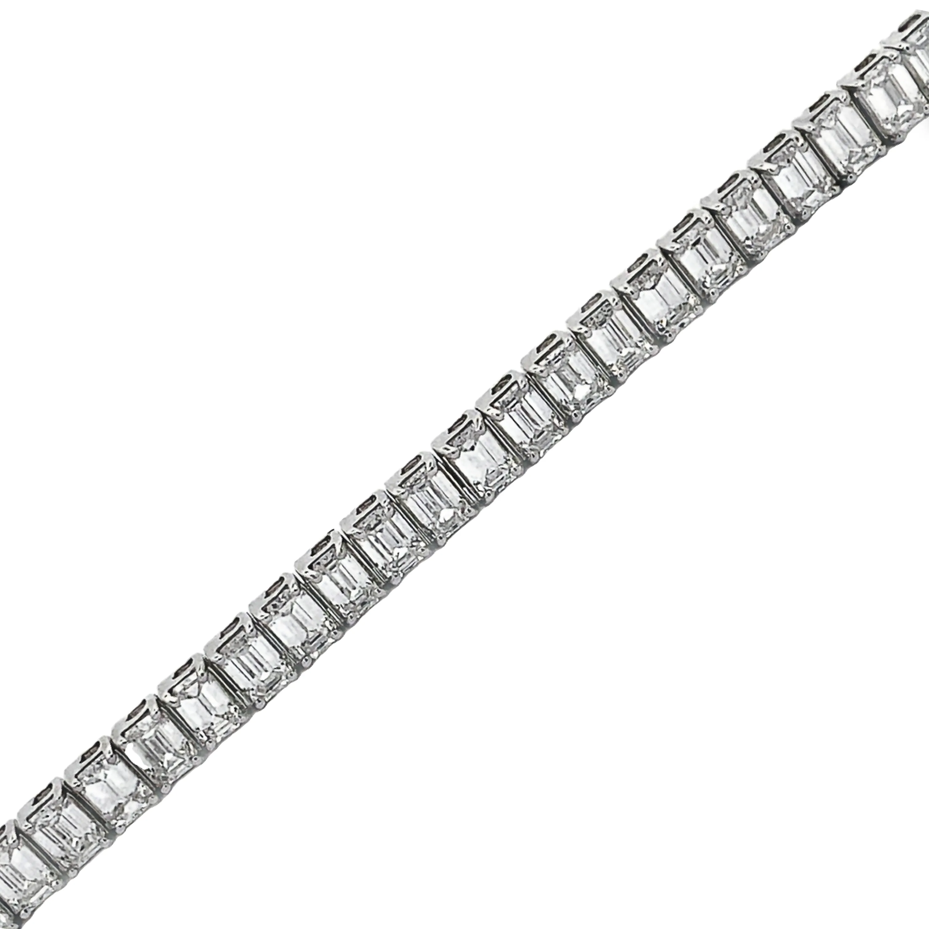 14K Emerald Cut Lab Diamond Tennis Bracelet