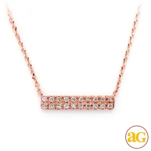14KR 0.10CTW DIAMOND NECKLACE - HORIZONTAL 2-ROW