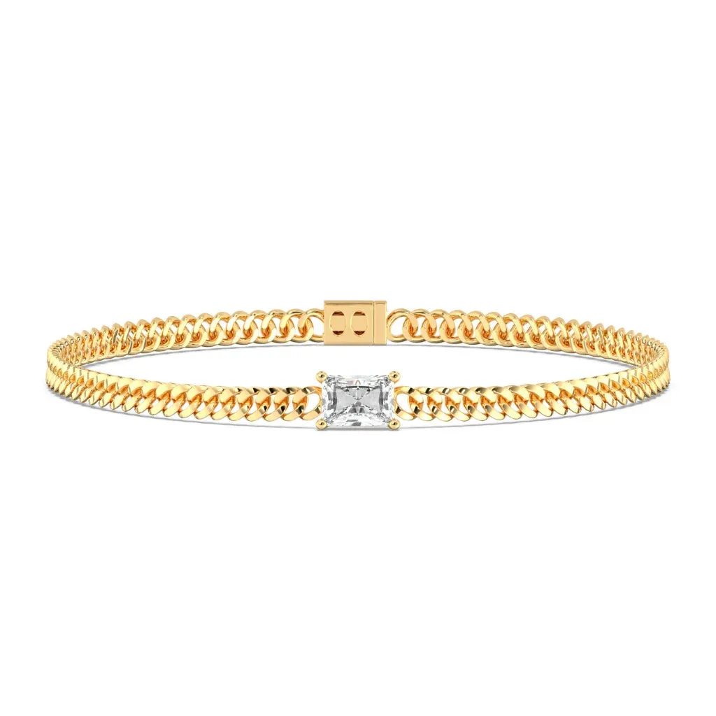 1ct Emerald Cuban Link Bracelet