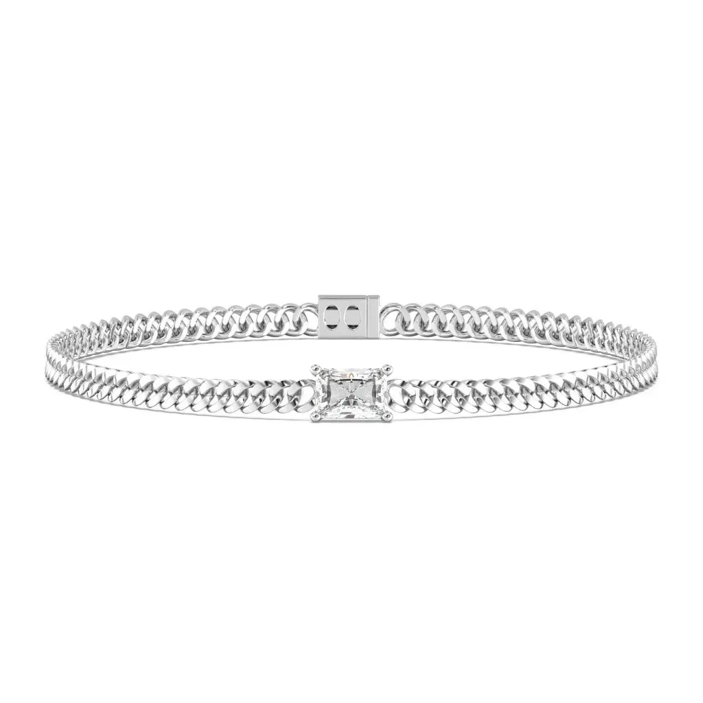 1ct Emerald Cuban Link Bracelet