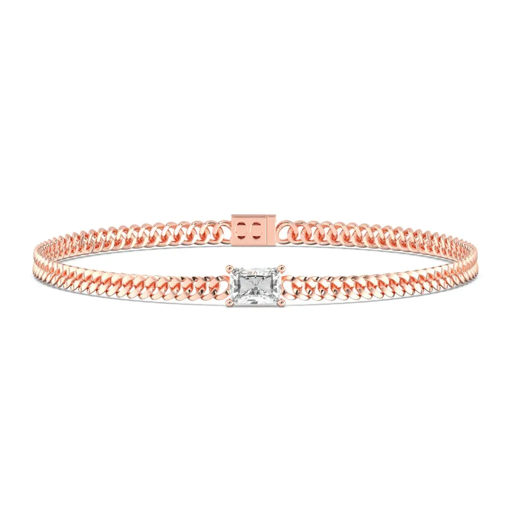 1ct Emerald Cuban Link Bracelet