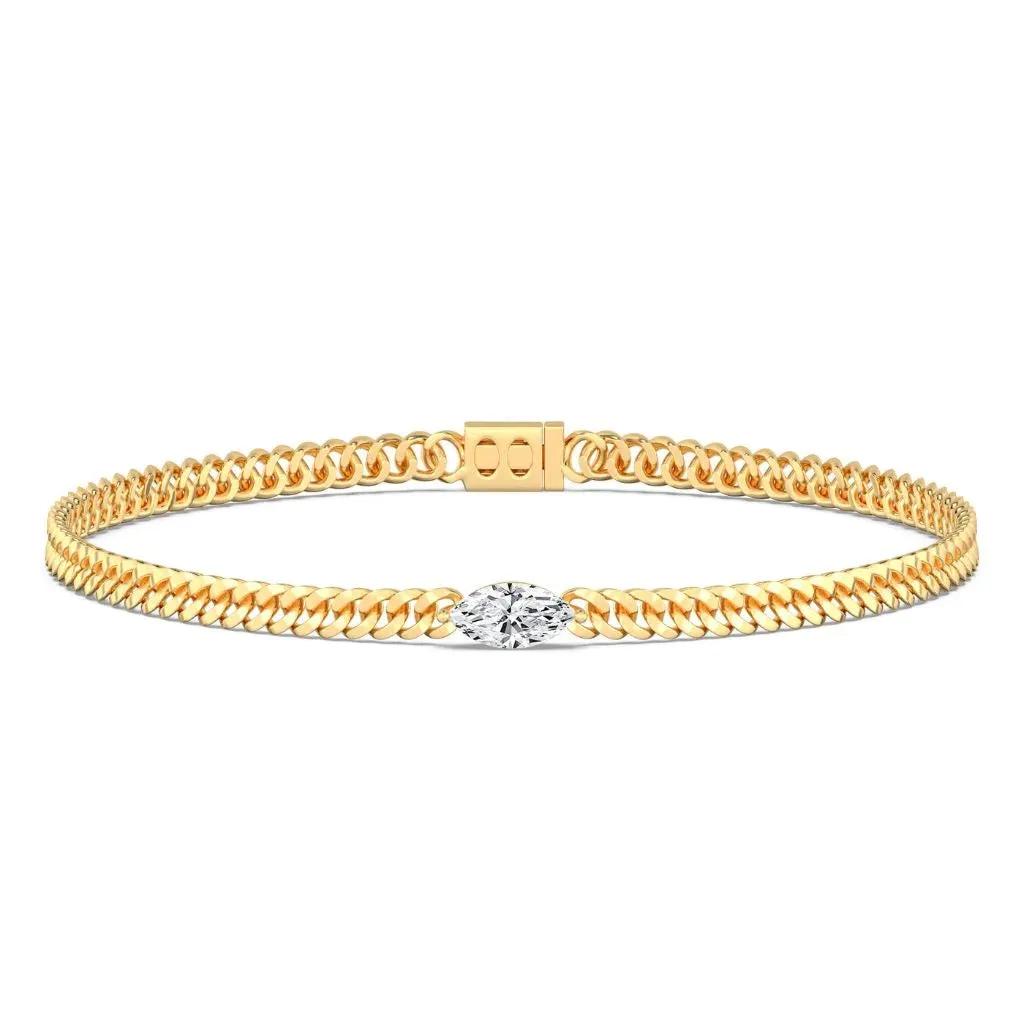 1ct Emerald Cuban Link Bracelet