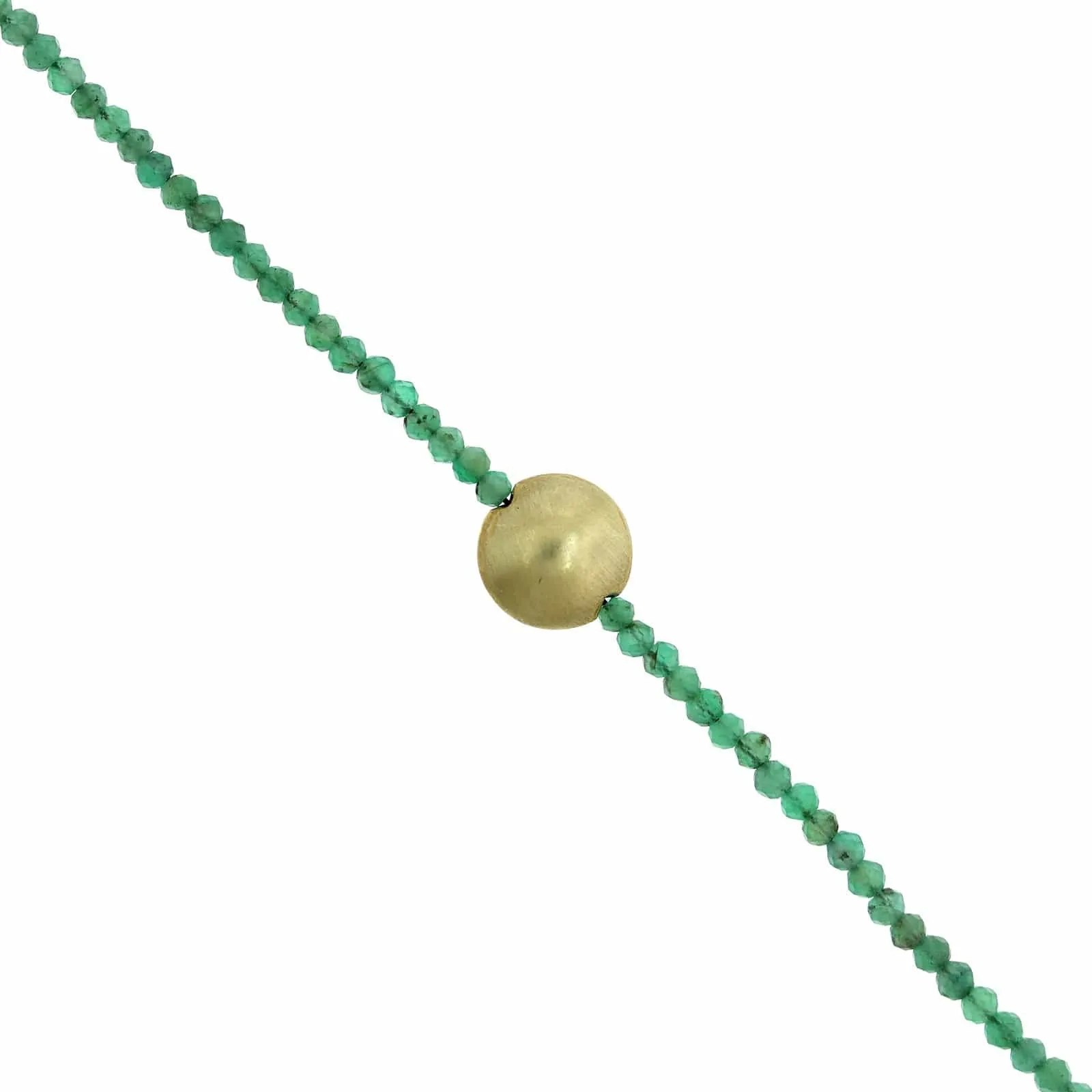 22K Yellow Gold Emerald Beaded Bracelet