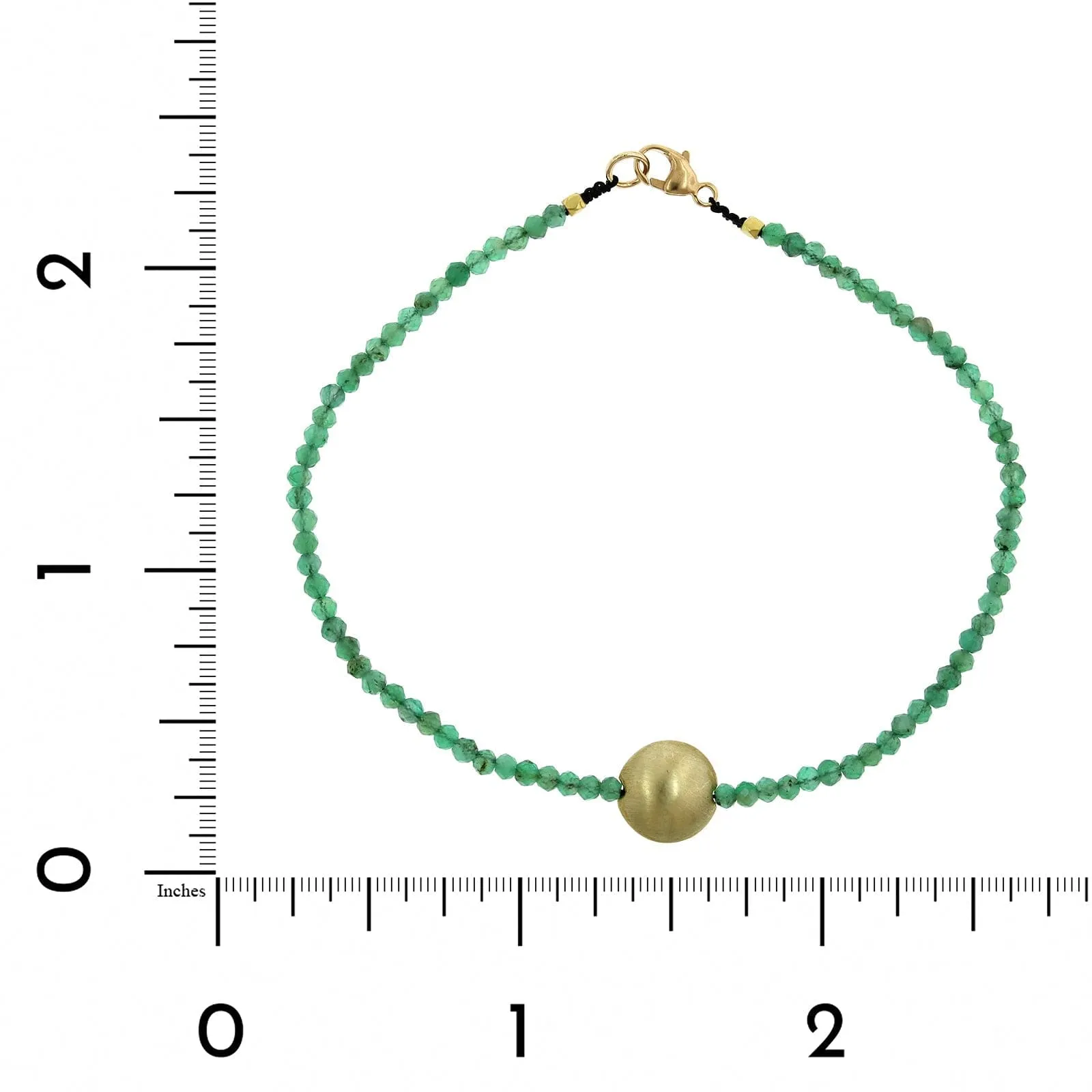 22K Yellow Gold Emerald Beaded Bracelet