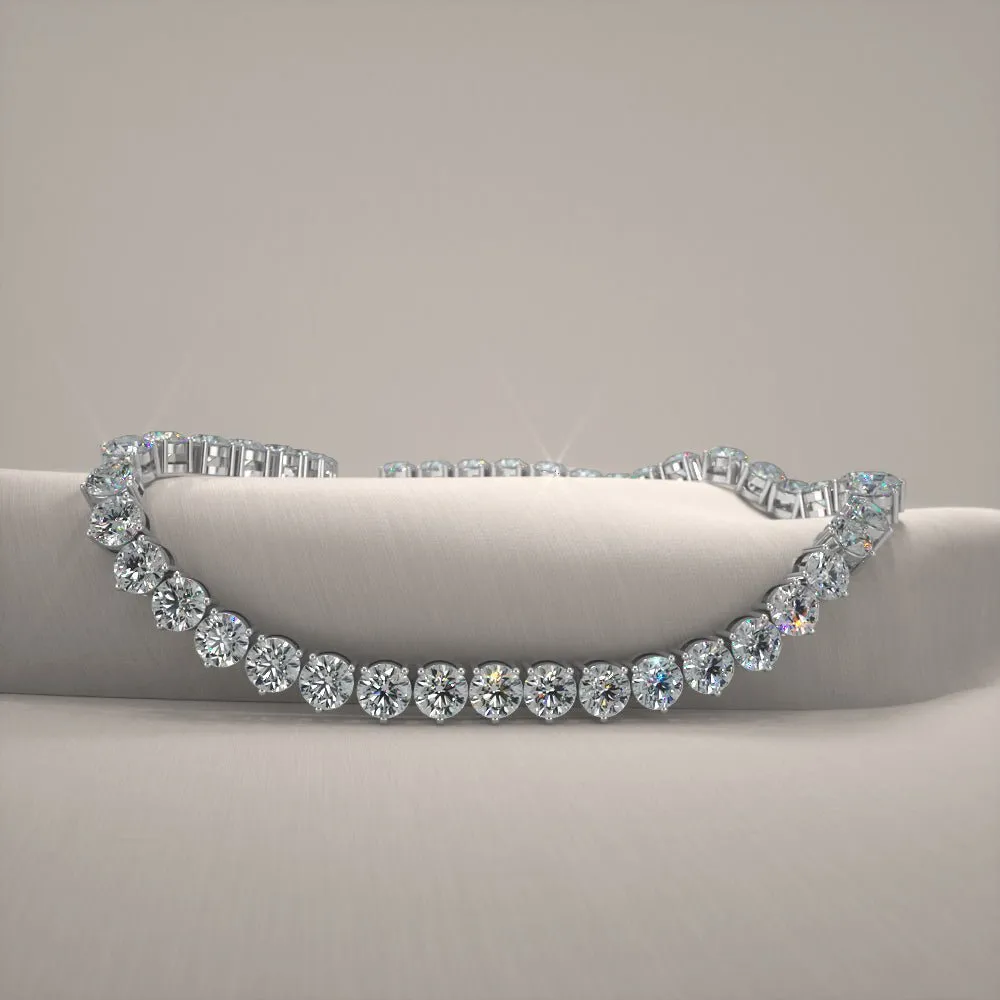 3 Prong Riviera Lab-Grown Diamond Necklace with 14.52 ct.(finished) 3.2mm