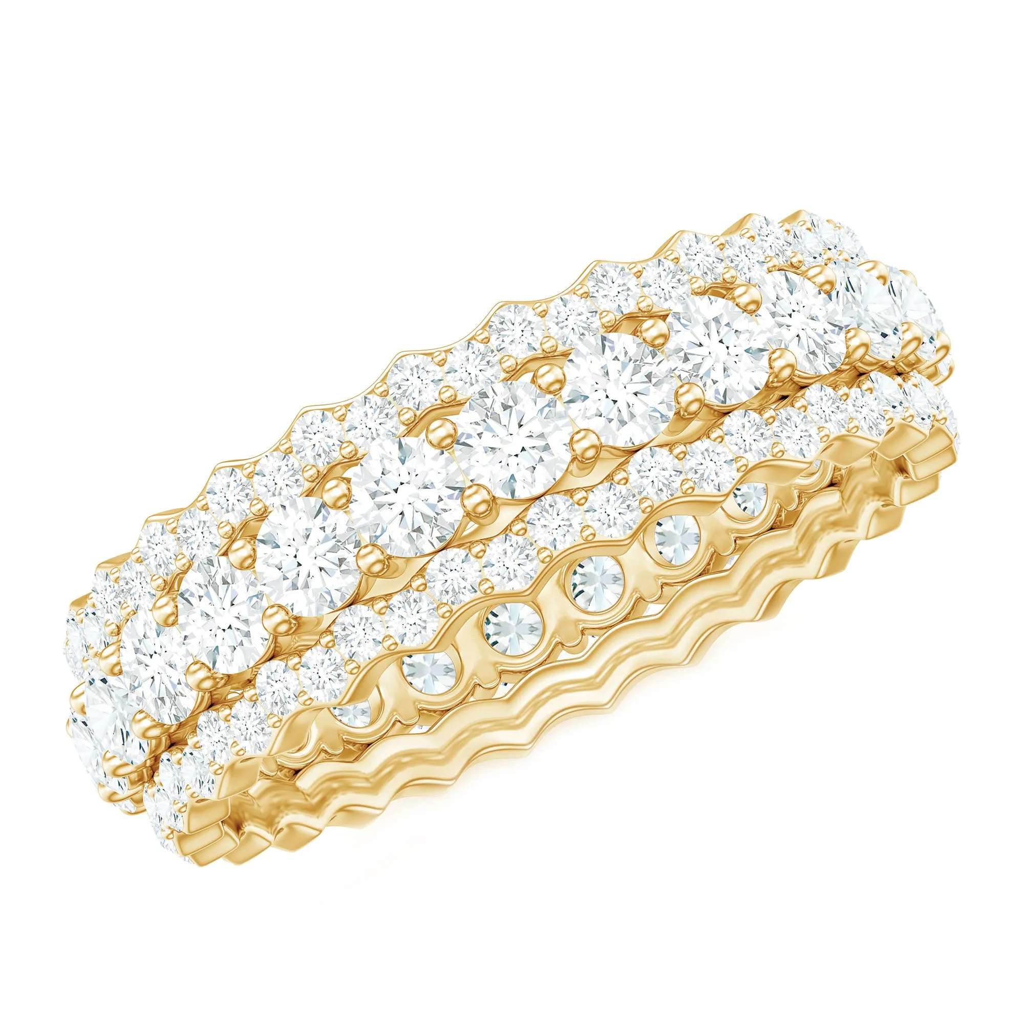 3.50 CT Round Cut Moissanite Wedding Ring in Gold
