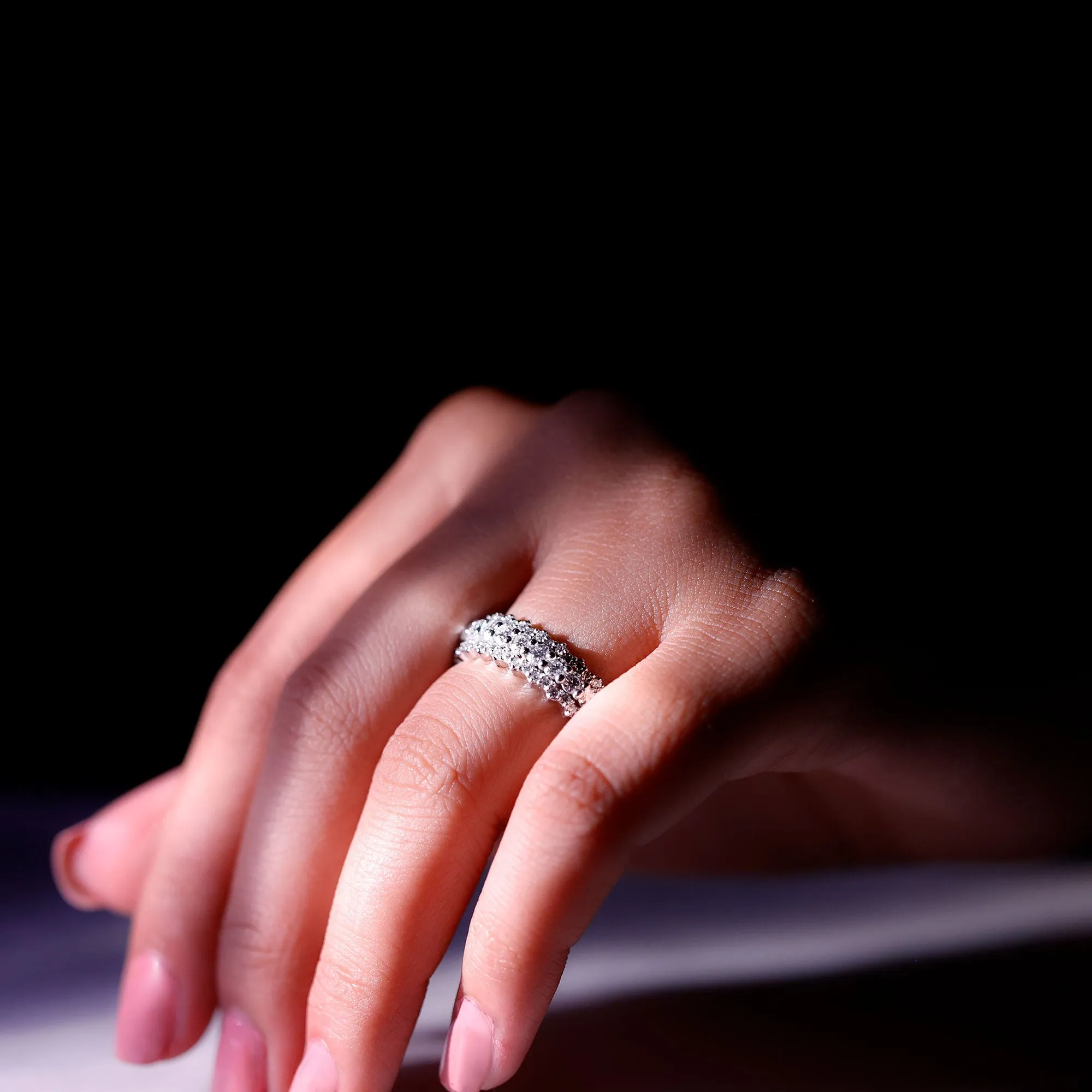 3.50 CT Round Cut Moissanite Wedding Ring in Gold