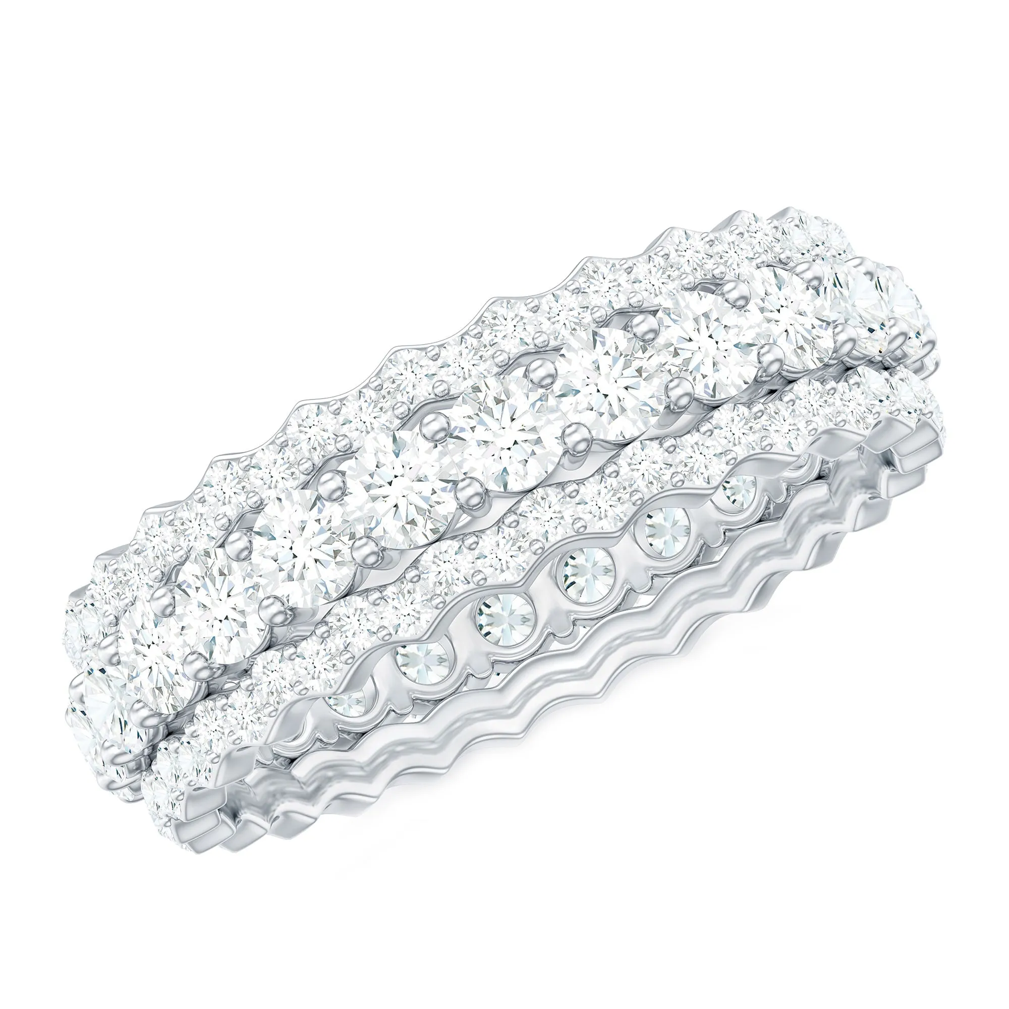 3.50 CT Round Cut Moissanite Wedding Ring in Gold