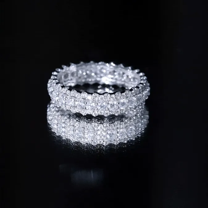 3.50 CT Round Cut Moissanite Wedding Ring in Gold