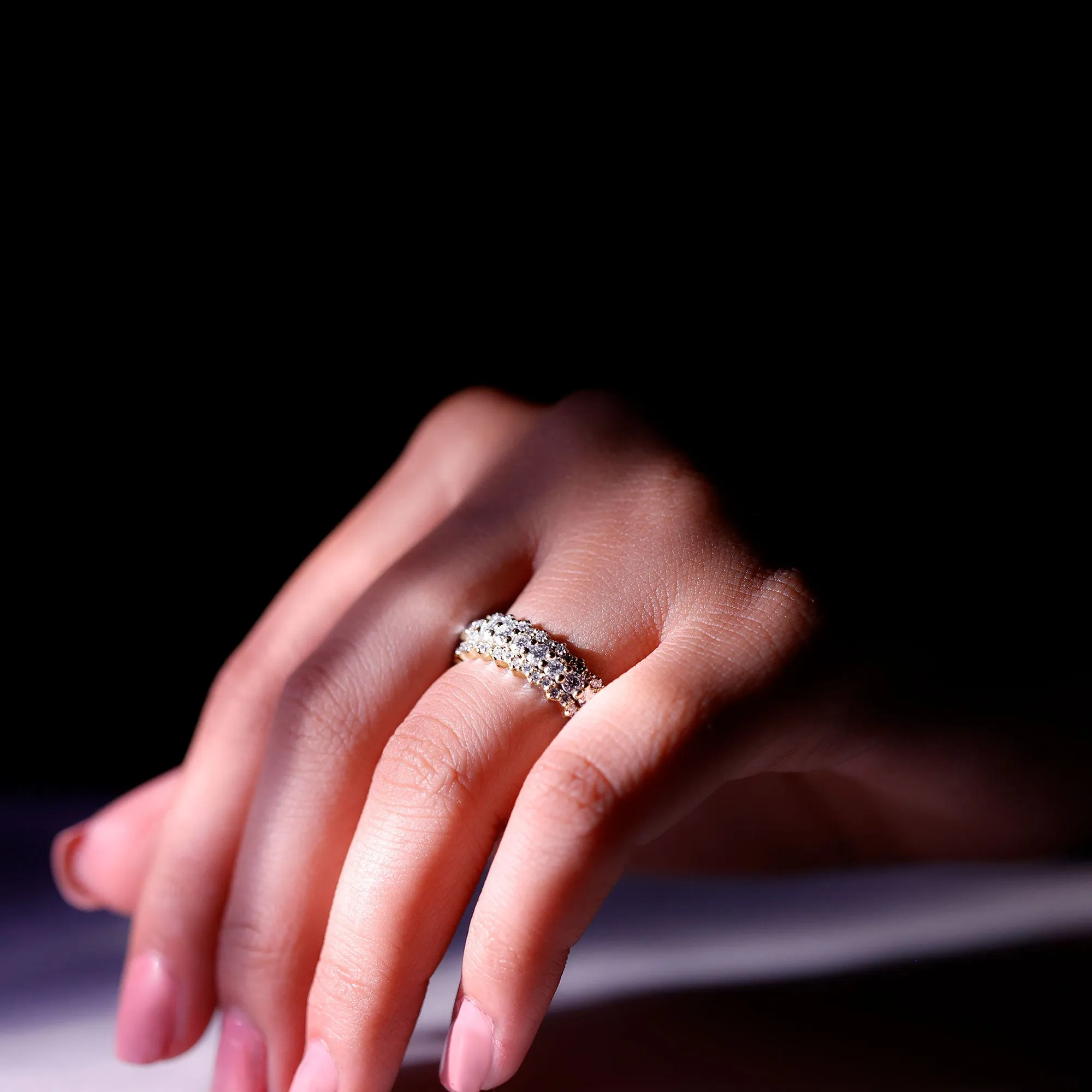 3.50 CT Round Cut Moissanite Wedding Ring in Gold