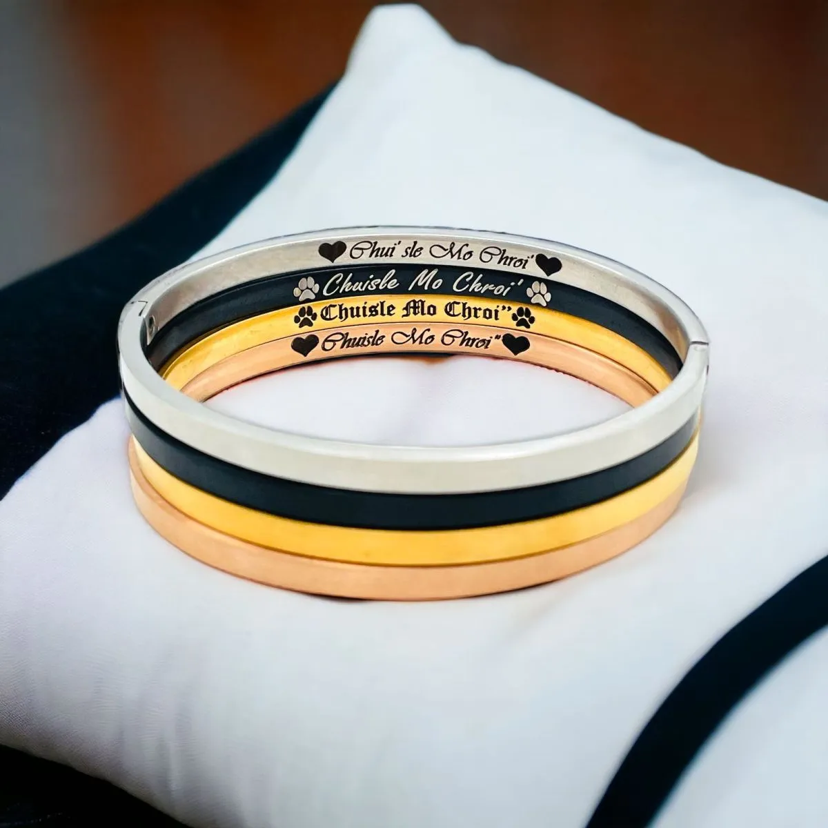 4mm Matte Finish 316 Surgical Stainless Steel Silver Customized Personalised Laser Engraved Kada Bangle Bracelet Unisex