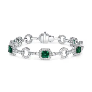 6CT Emerald Link Bracelet