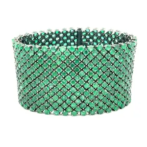80.84ct Sterling Silver Emerald Bracelet