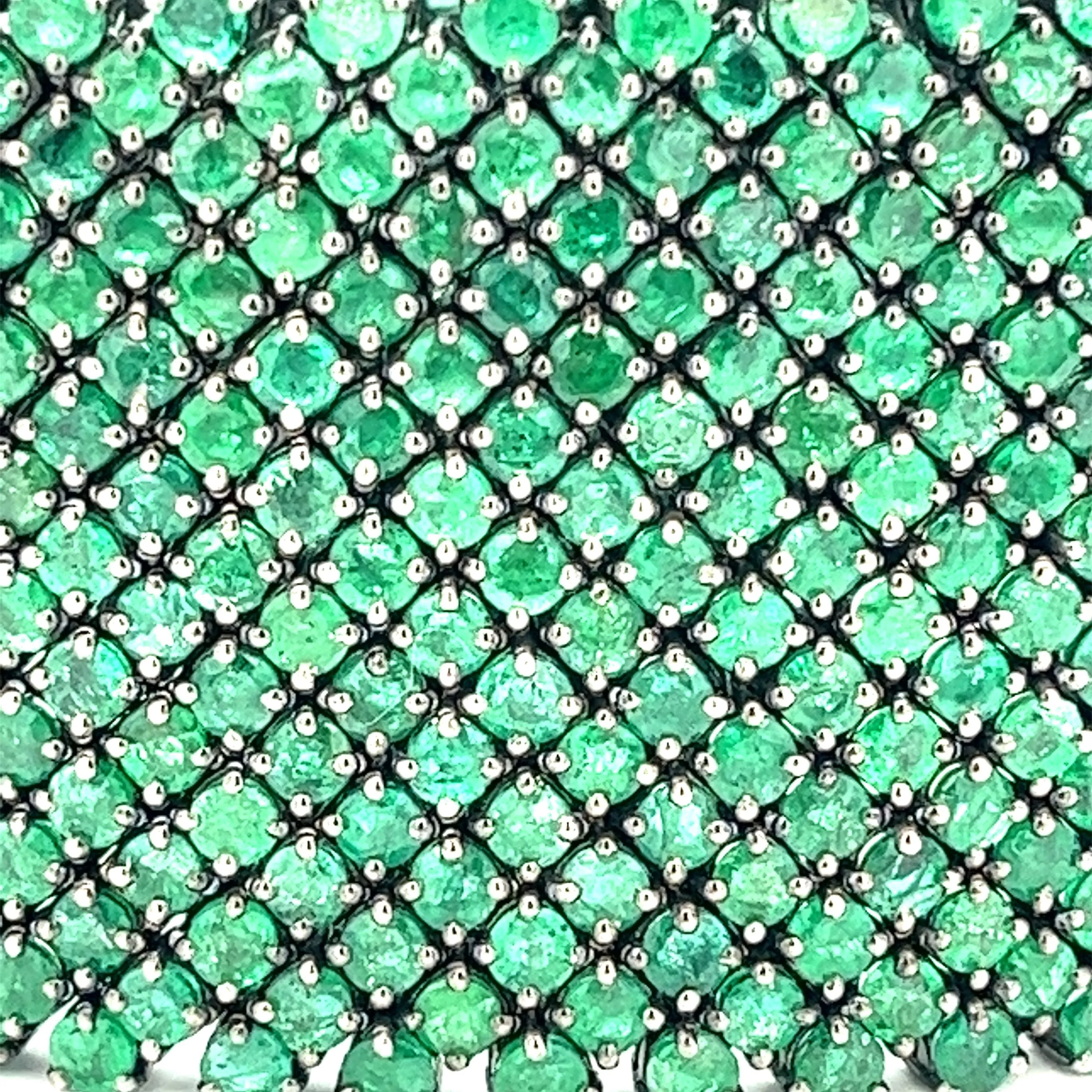 80.84ct Sterling Silver Emerald Bracelet