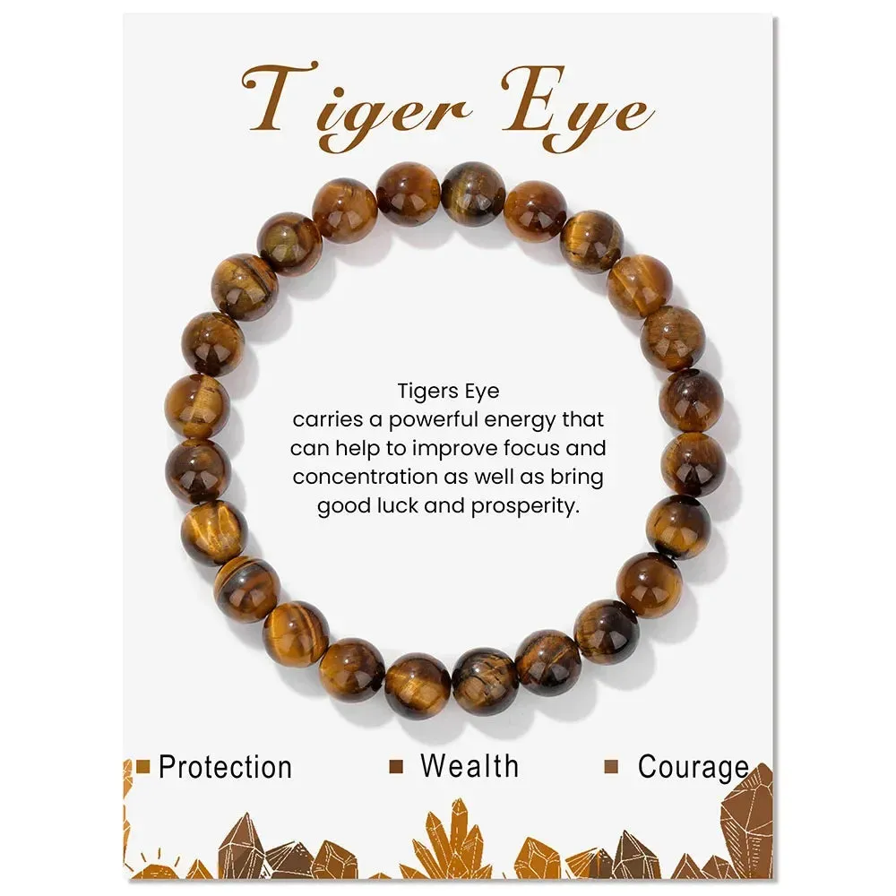 8mm Natural Carnelian Beaded Bracelets For Women Men Stylish Stretch Bangles With Blue Apatite Lapis Lazuli Tiger Eye
