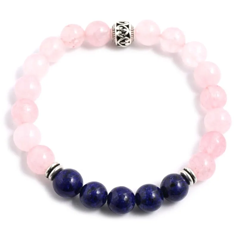 8mm Rose Quartz Lapis Lazuli Japamala Set Meditation Yoga Spiritual Jewelry