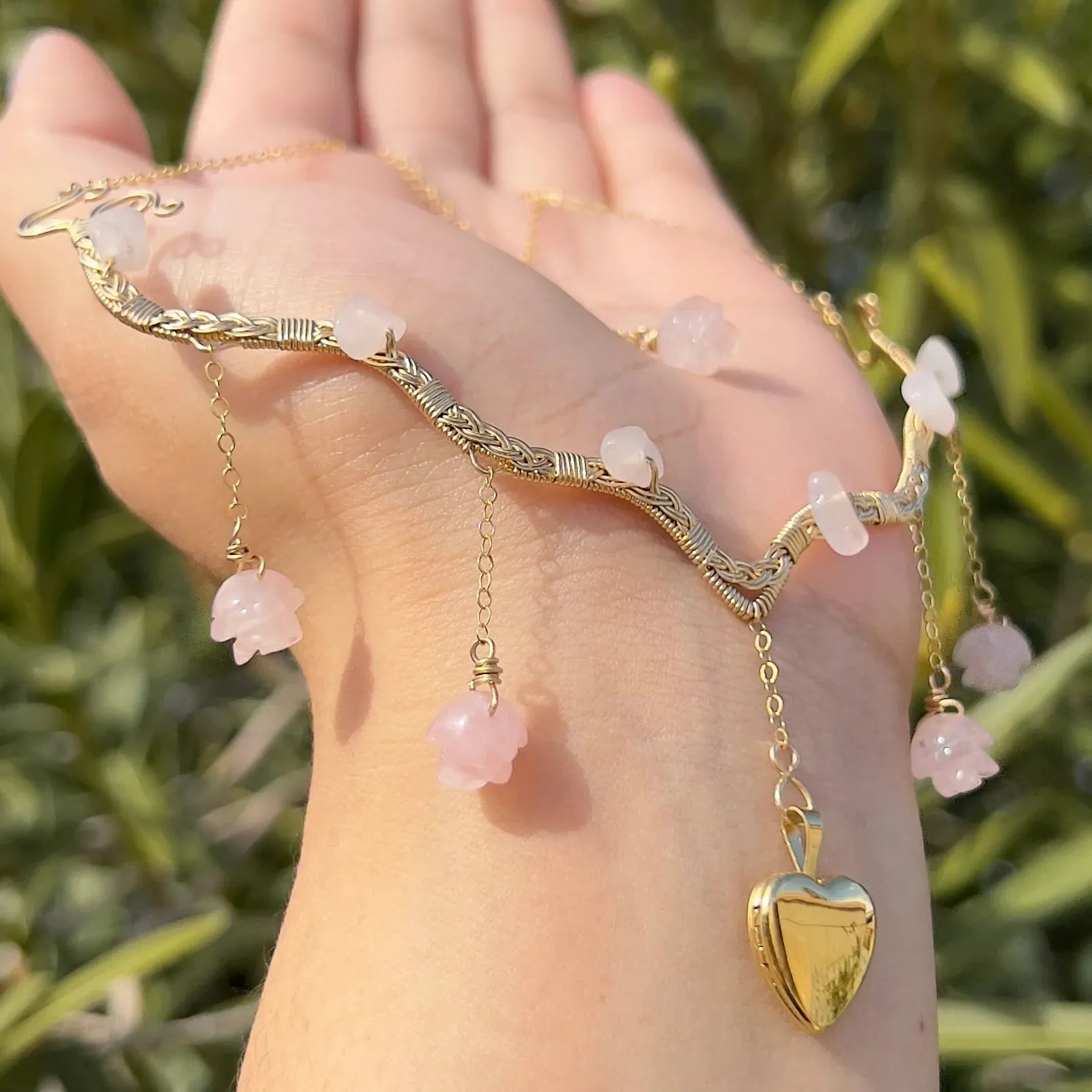 Astraea Lovers Locket Rose Quartz 14KGF or .925 Sterling Silver ✵