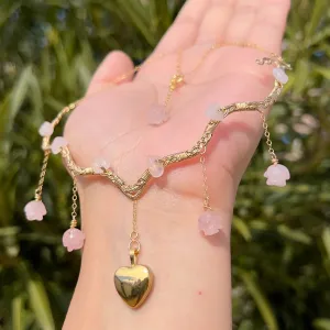 Astraea Lovers Locket Rose Quartz 14KGF or .925 Sterling Silver ✵