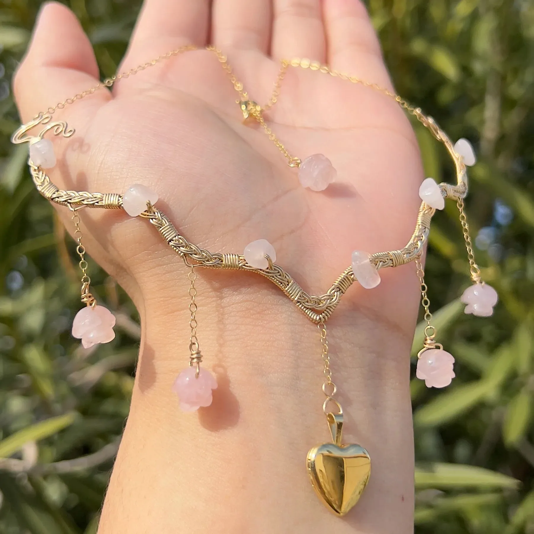 Astraea Lovers Locket Rose Quartz 14KGF or .925 Sterling Silver ✵