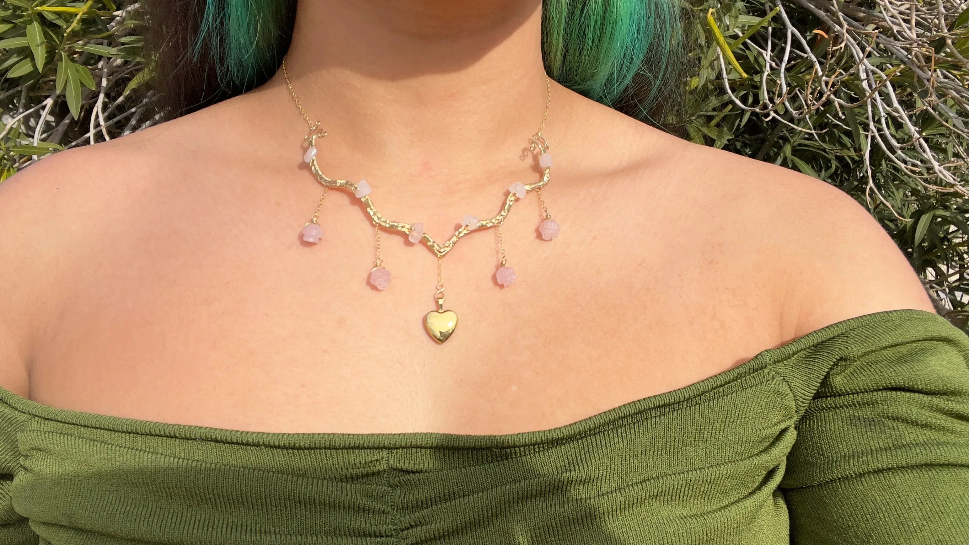 Astraea Lovers Locket Rose Quartz 14KGF or .925 Sterling Silver ✵