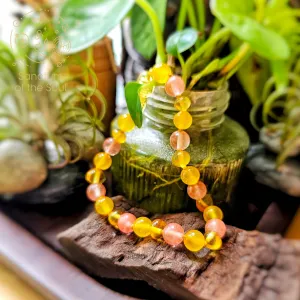 Baltic Amber with Pink Aventurine Bracelets
