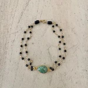 Black Spinel with Emerald