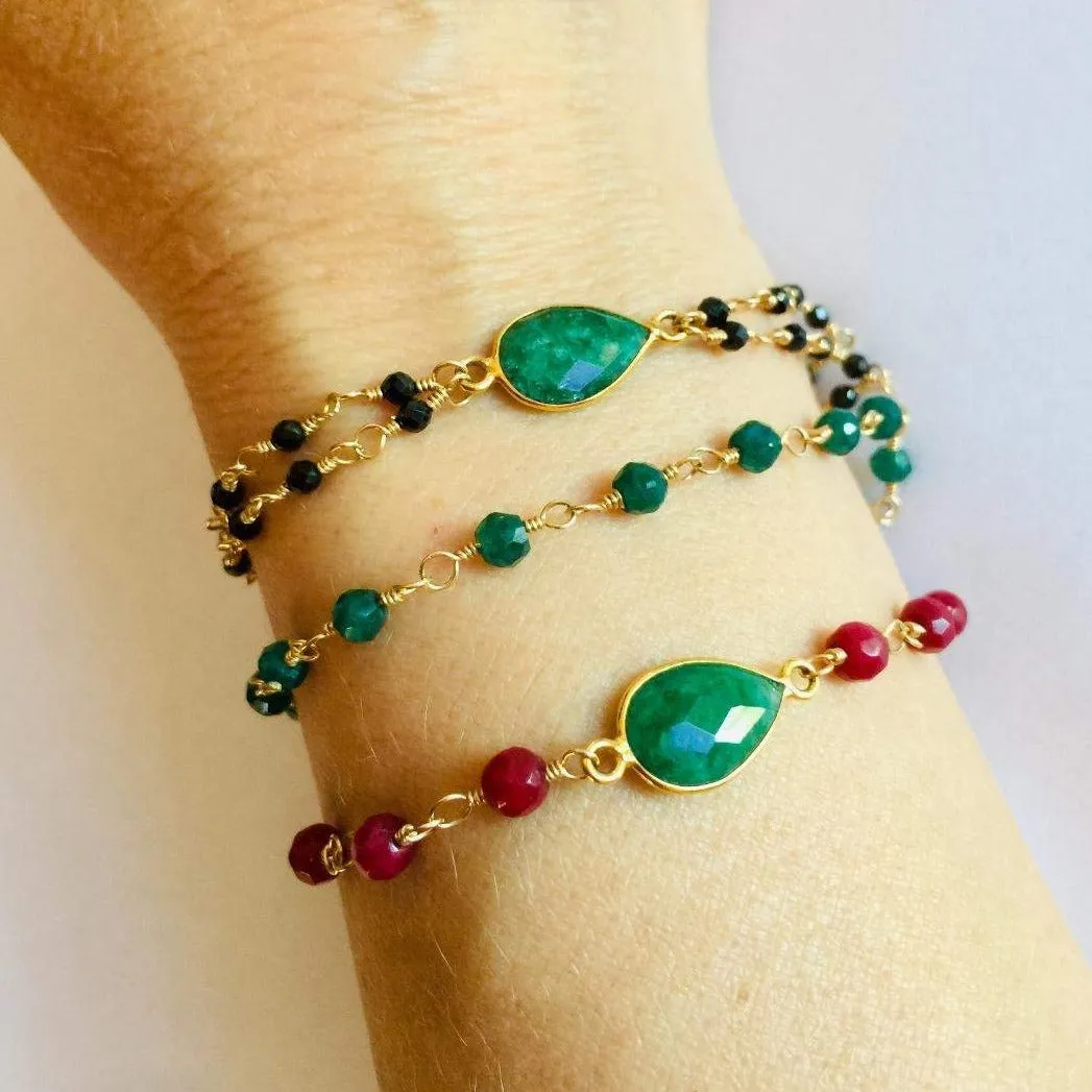 Black Spinel with Emerald