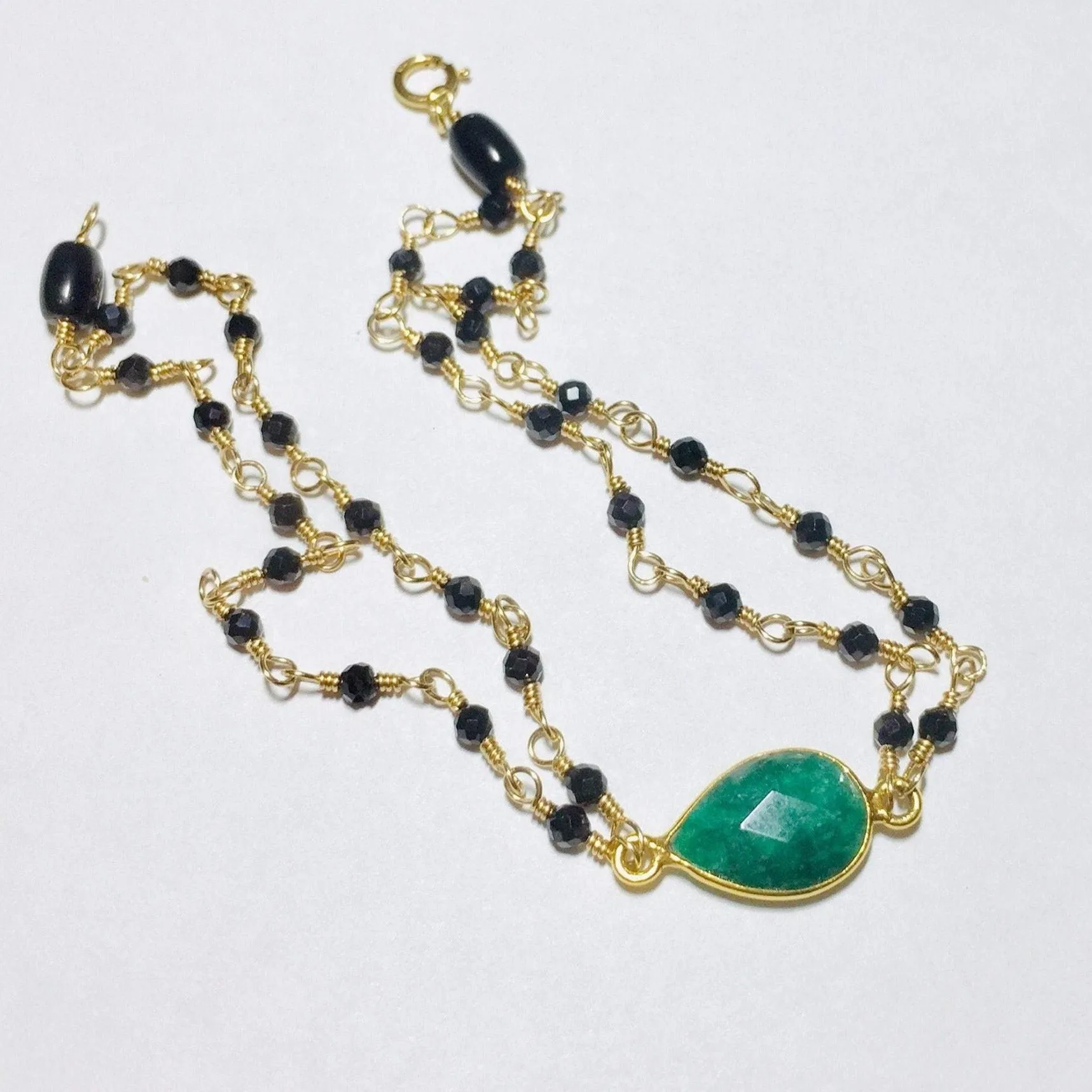 Black Spinel with Emerald