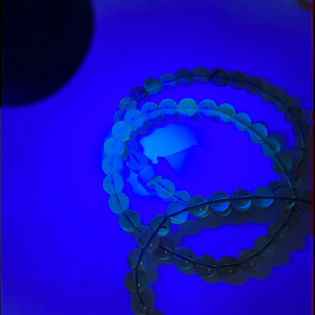 Blue Amber Bead Bracelet