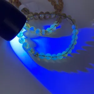 Blue Amber Bead Bracelet