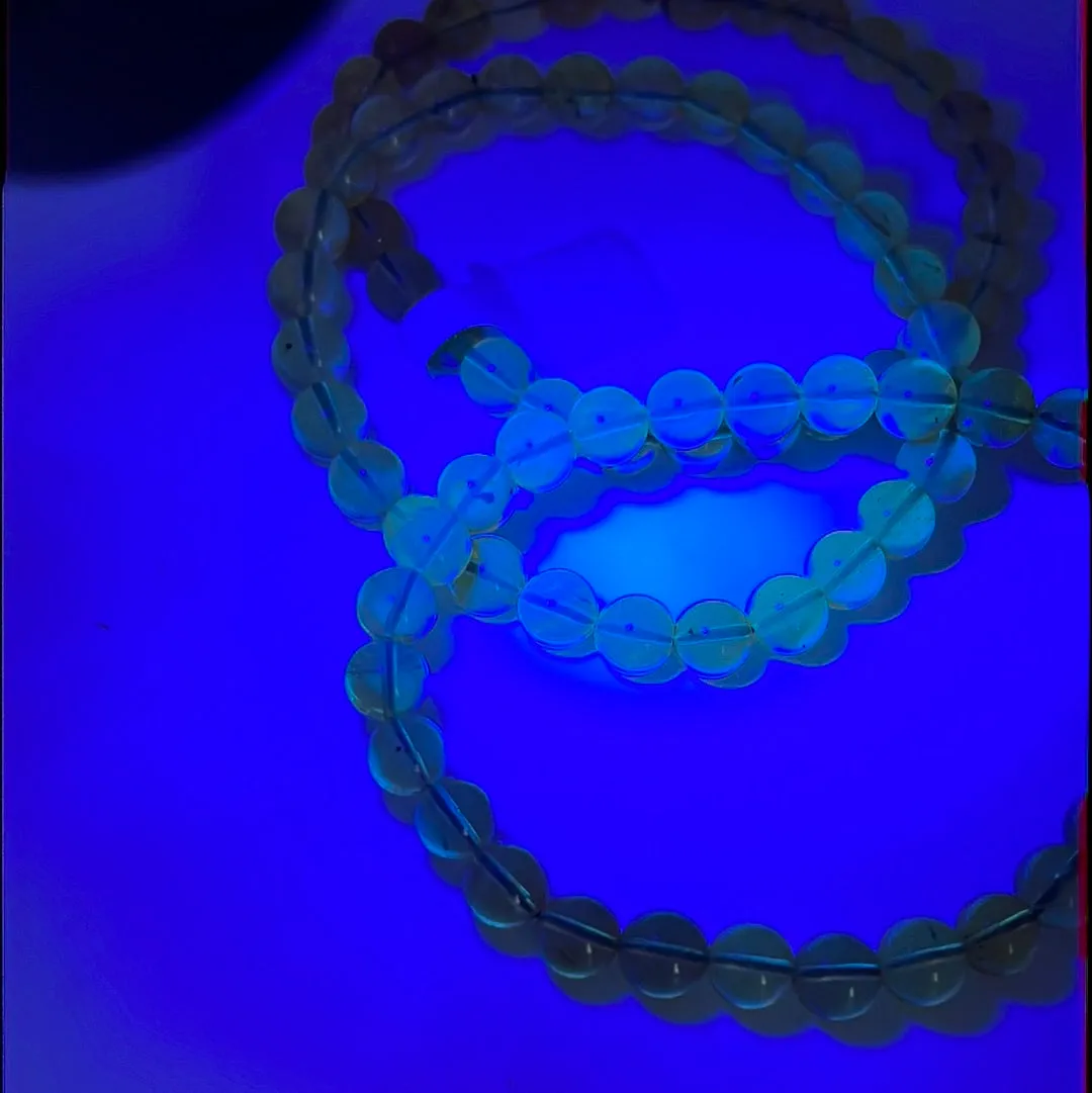Blue Amber Bead Bracelet
