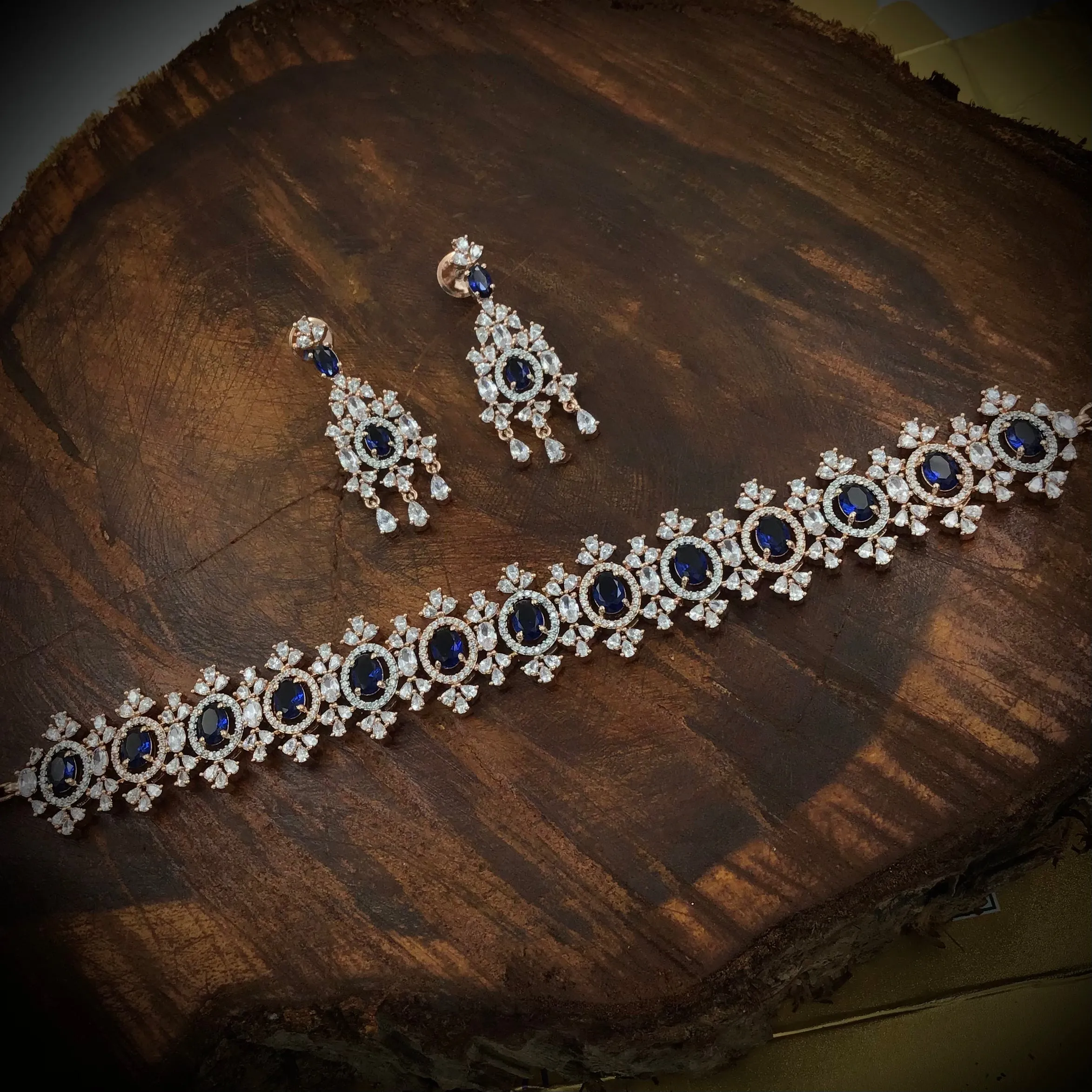 Choker Zircon/AD Necklace Set 4152-69