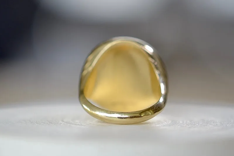 Compass Signet Ring Champagne Agate