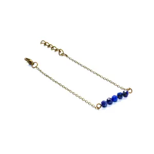 Dainty Lapis Lazuli Bar Bracelet