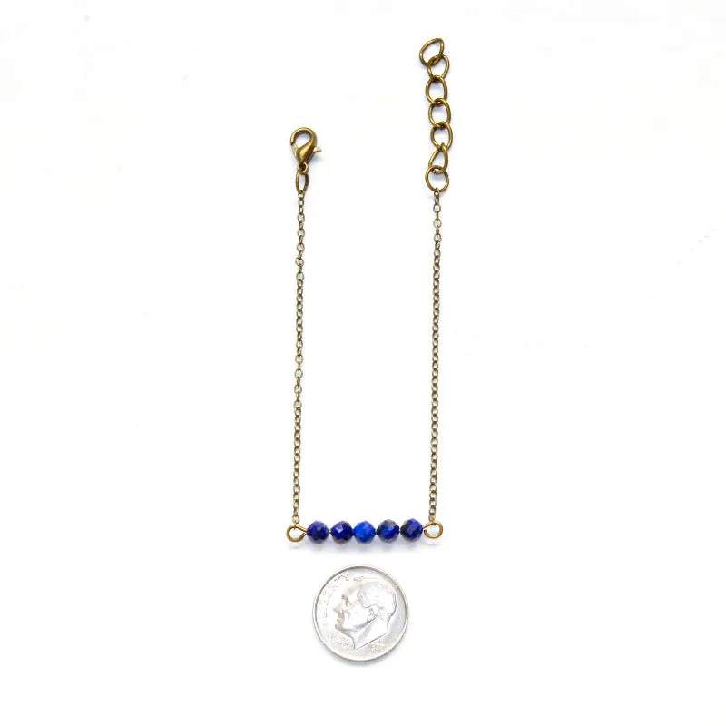 Dainty Lapis Lazuli Bar Bracelet