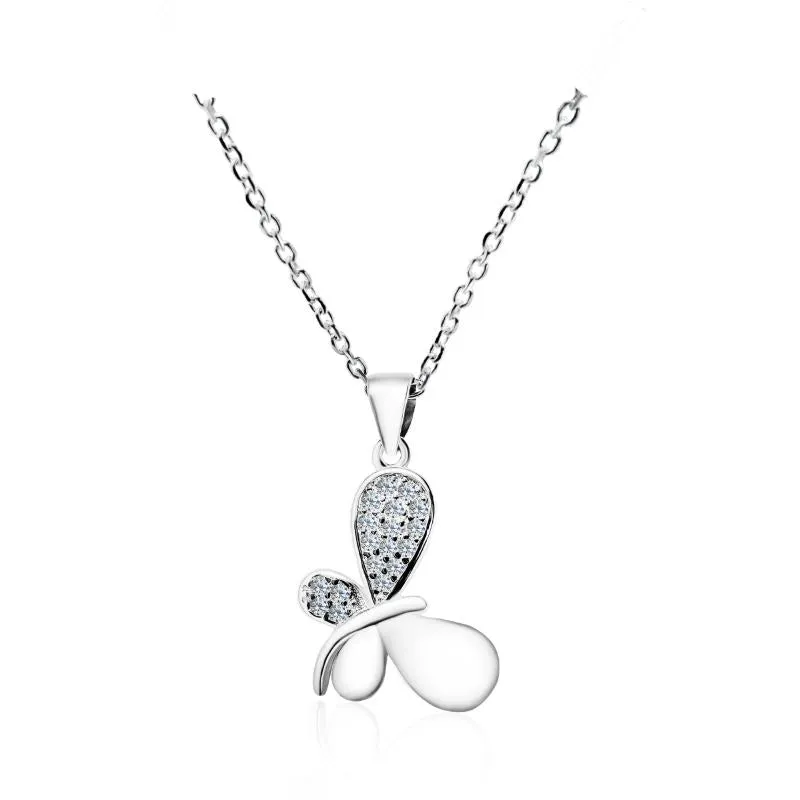 Dancing Butterfly Necklace with Zirconia Stones