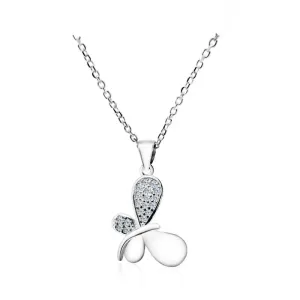 Dancing Butterfly Necklace with Zirconia Stones