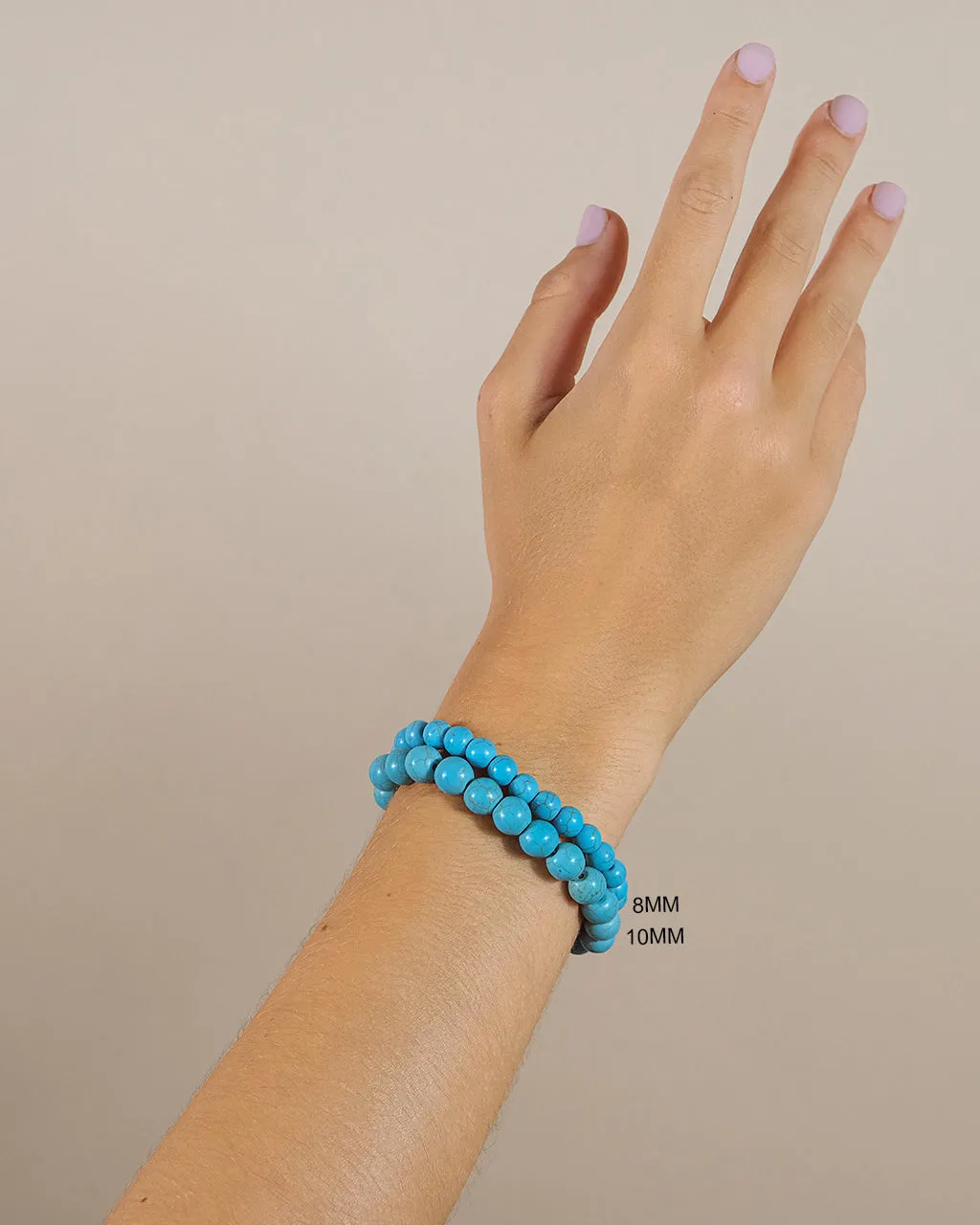 Dark Turquoise Beaded Stretch Bracelet