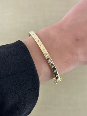 Diamond Emerald Inlay Bangle