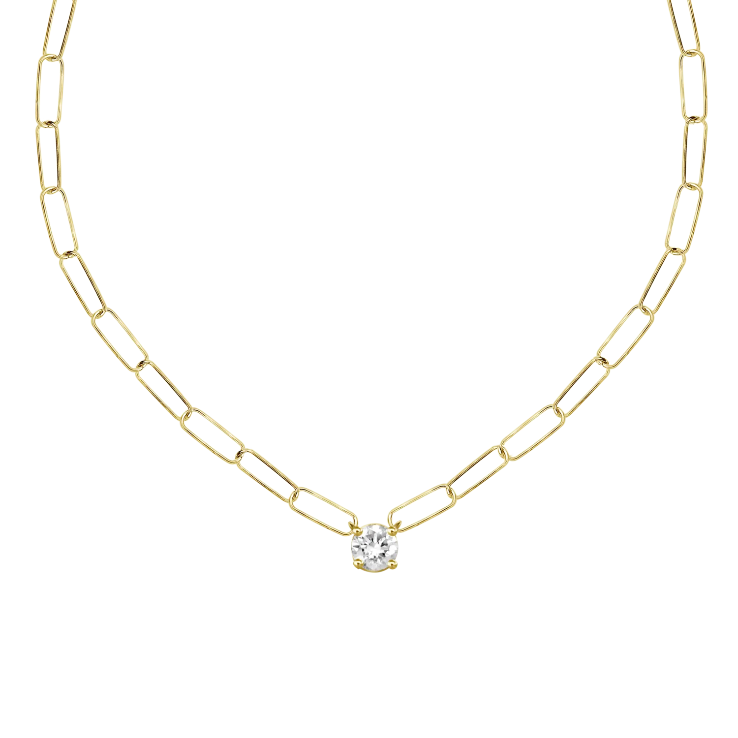 Diamond Paperclip Necklace