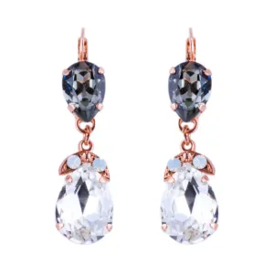Double Pear Embellished Leverback Earrings in "Ice Queen" *Custom*